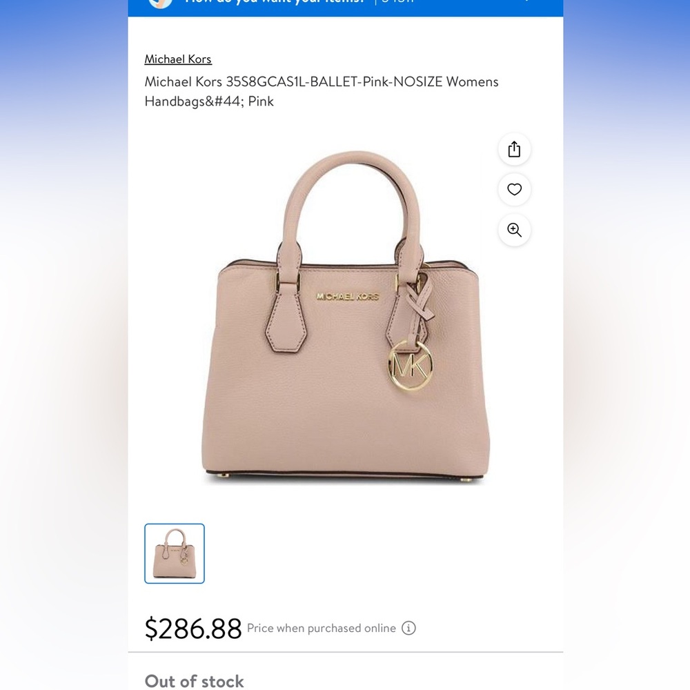 Michael Kors light pink handbag/crossbody satchel